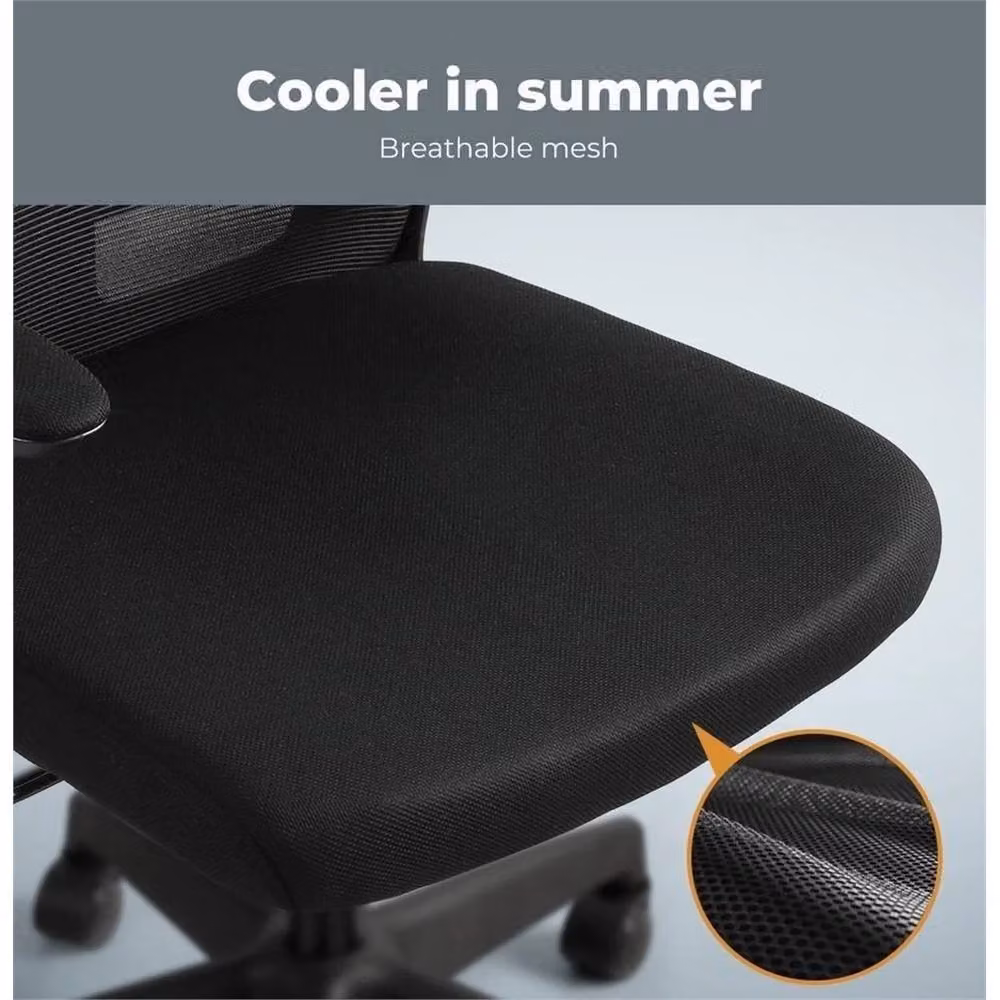 Kelvenix Ergonomic Black Mesh Executive Office Chair with Headrest and Armrests – 3