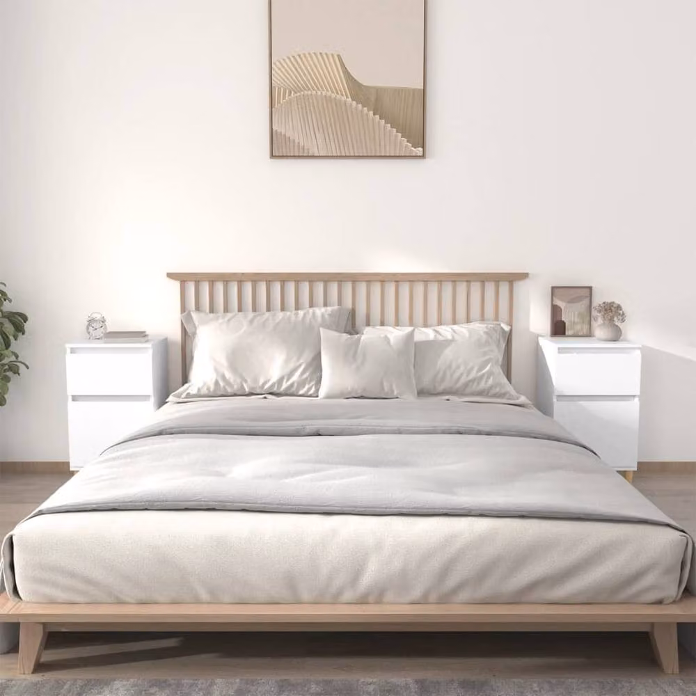Berkfield Home Set of 2 White Bedside Cabinets, W/D/H: 40 x 35 x 70 cm – 2