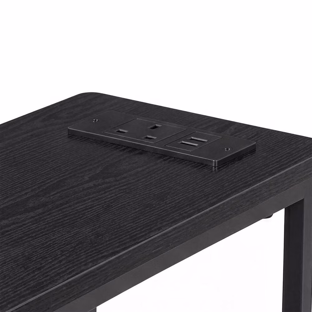 Levede Modern Black Bedside Table with Integrated LED Lighting – 4