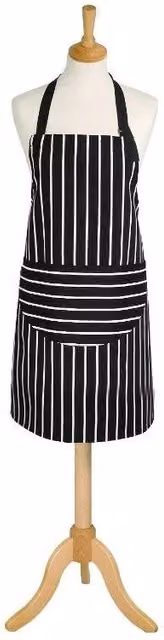 Dexam Adult Butchers Stripe Apron in Black and White