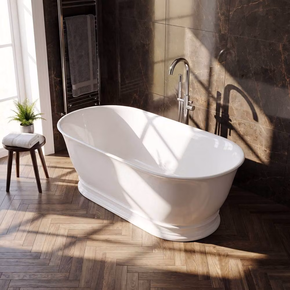 Balterley Aurelius Oval Free Standing Bath, White, W: 174 cm, D: 76 cm, H: 56 cm – 3