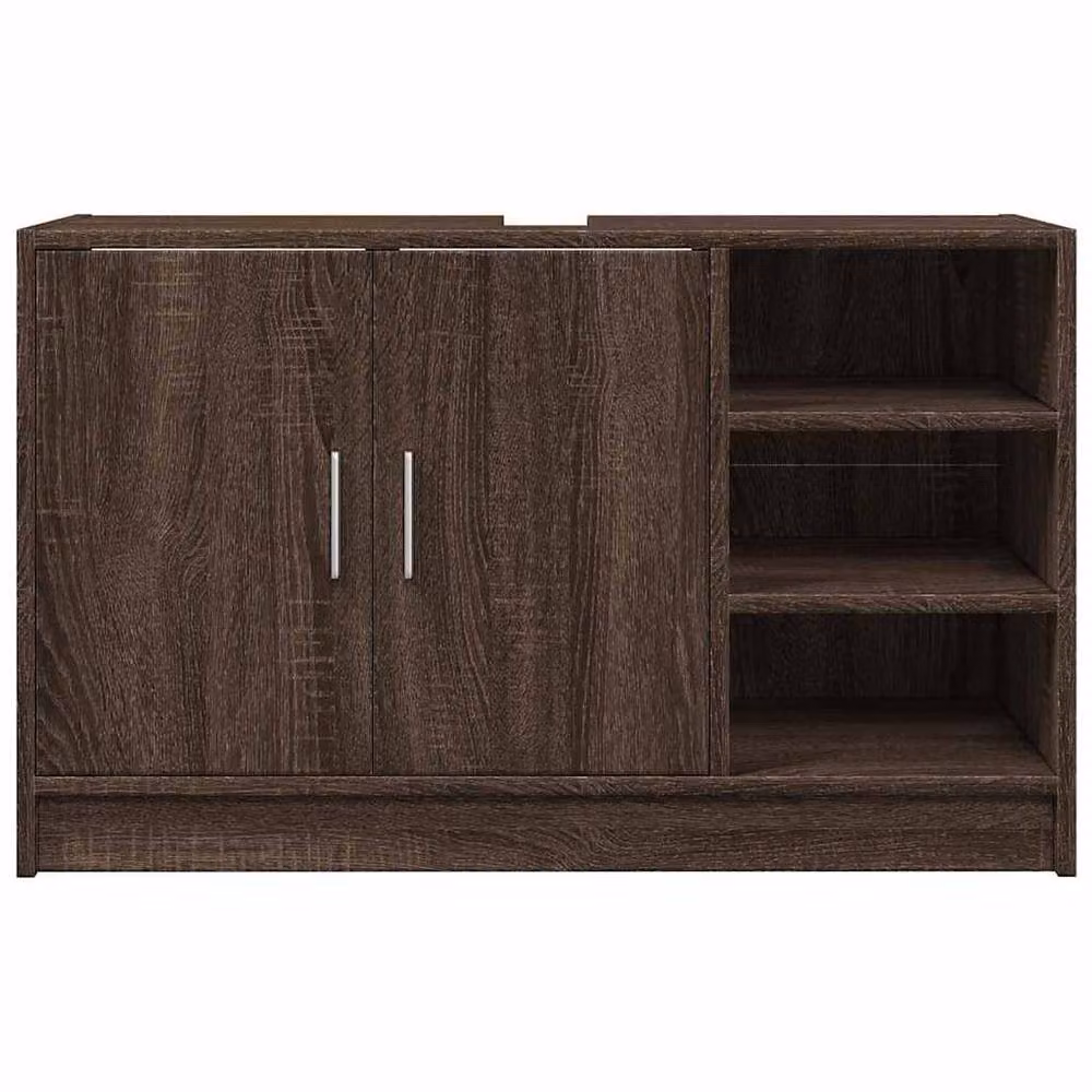 Berkfield Home Brown Oak Sink Cabinet W/D/H: 90 x 29 x 55 cm – 3