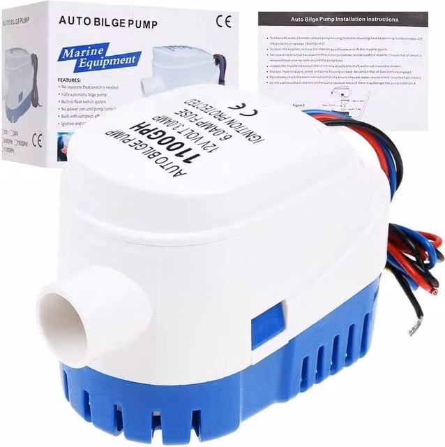 NESTLUNE Automatic Silent Submersible Bilge Water Pump in White – 1