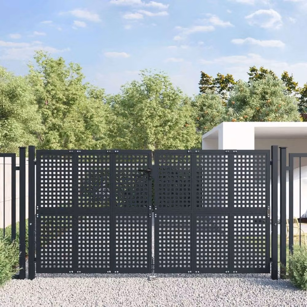 Berkfield Home Durable Steel Garden Gate in Anthracite, W: 300 cm, H: 200 cm – 2