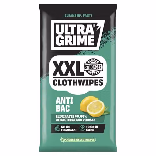 UltraGrime Anti Bacterial XXL Cloth Wipes, 20 Pack, Multicolour – 2
