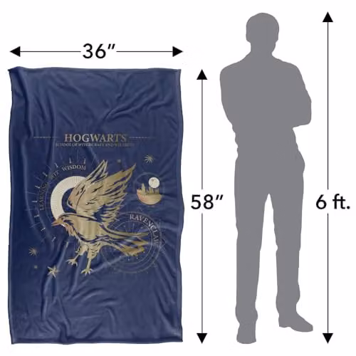 Warner Bros. Harry Potter Ravenclaw Learning, Wit, Wisdom Super Soft Fleece Throw Blanket, Multicolour, W/D/H: 91 x 147 cm – 4