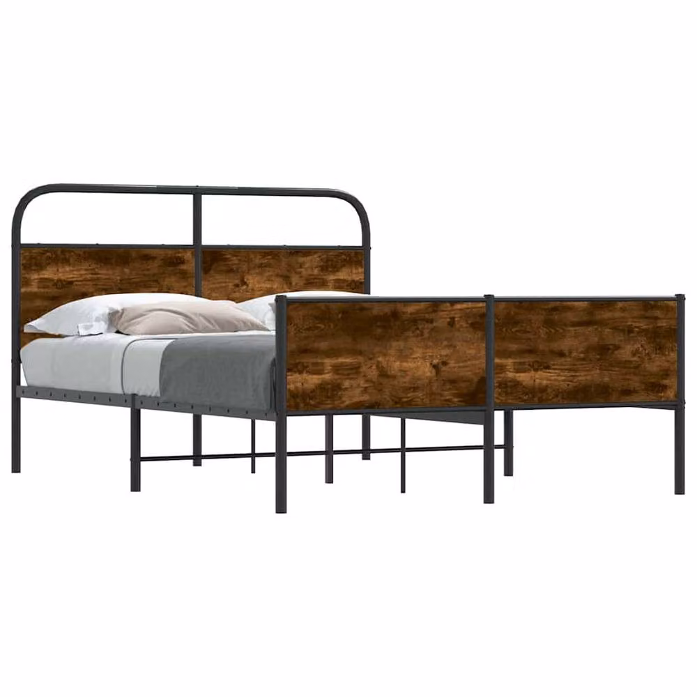Berkfield Home Elegant Bed Frame in Sonoma Oak and Brown, W/D/H: 120 x 200 x 125 cm (Small Double) – 3