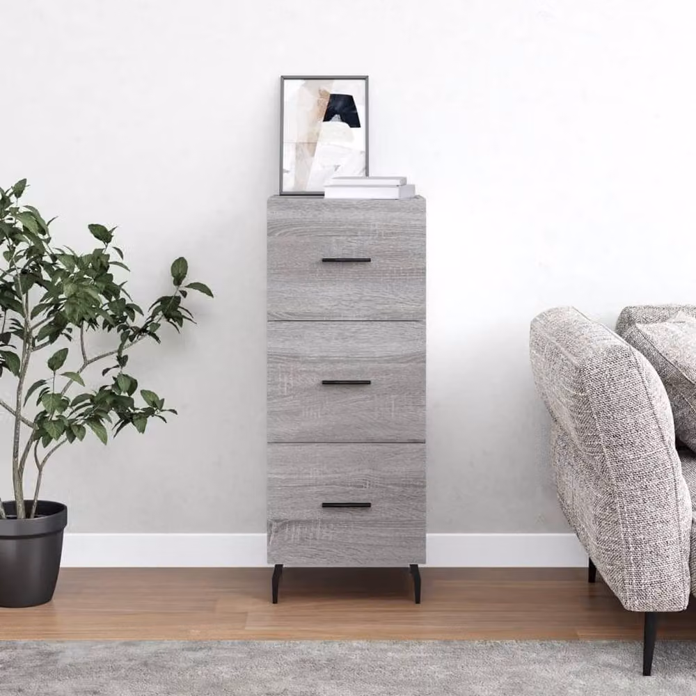 Berkfield Home Grey Sonoma Sideboard in Engineered Wood, W/D/H: 34.5 x 34 x 90 cm – 2