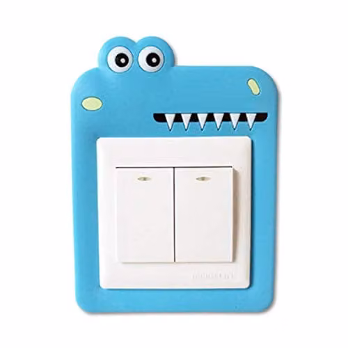 Haven Blue Shark Adhesive Electrical Outlet and Light Switch Cover Sticker