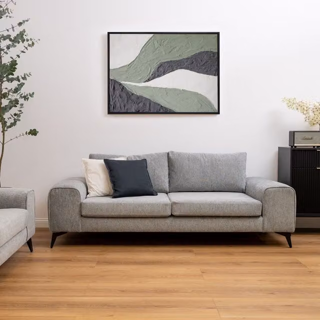 Abakus Direct Venice 3 Seater Fabric Sofa in Grey