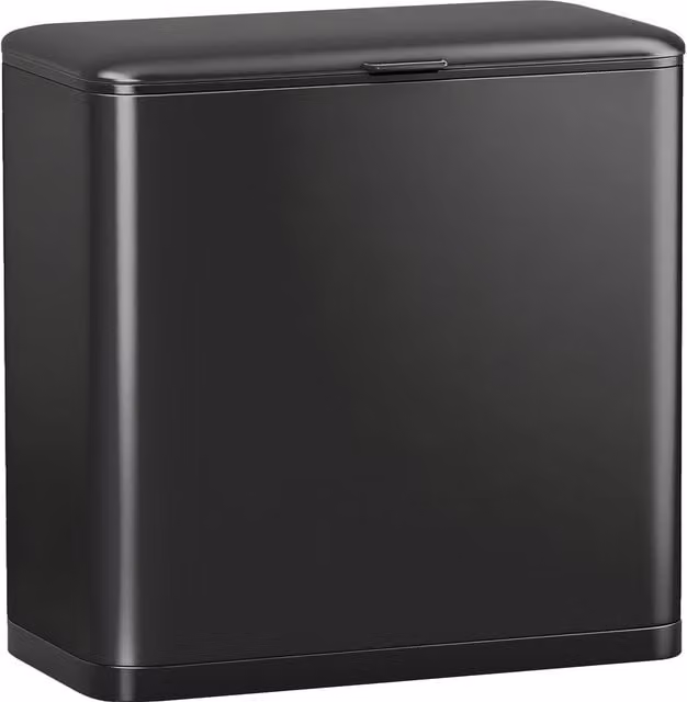 HOMCOM 8L Hanging Kitchen Bin with Flip Lid and Removable Inner Bucket, Stainless Steel, Silver and Black – 1