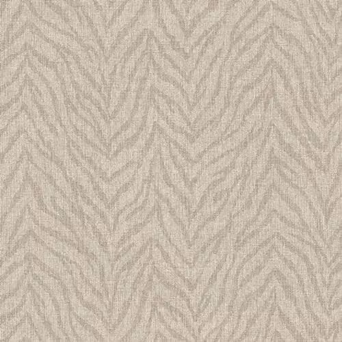 Grandeco Attitude Distressed Zebra Print Effect Blown Vinyl Wallpaper in Grey, Brown and Beige