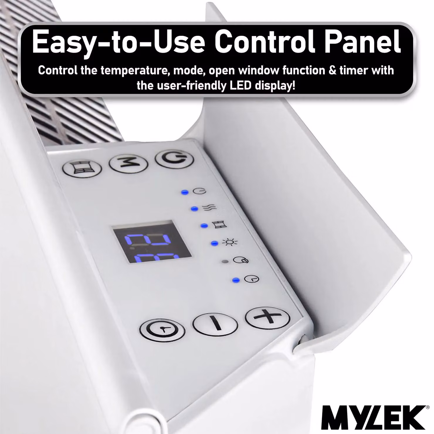 MYLEK Ultra Slim 2kW Electric Panel Convector Heater with 24/7 Timer and Thermostat, White – 2