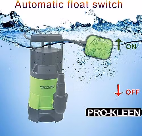 Pro-Kleen 750W Submersible Water Pump with Float Switch in Green – 3