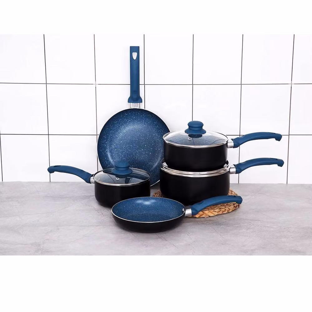 Havendro 8-Piece Blue Non-Stick Marble Aluminium Cookware Set – 2