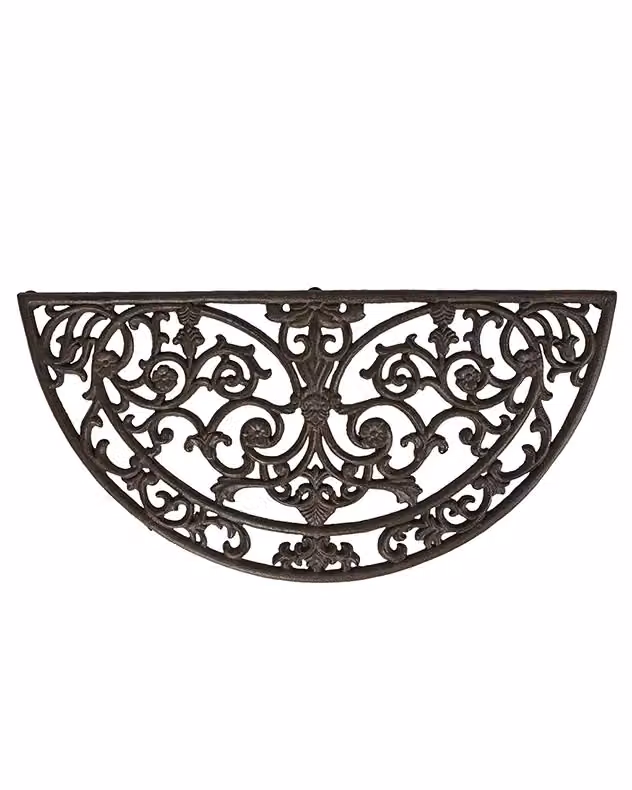 Dibor Traditional Antique Brown Cast Iron Crescent Outdoor Doormat – 2
