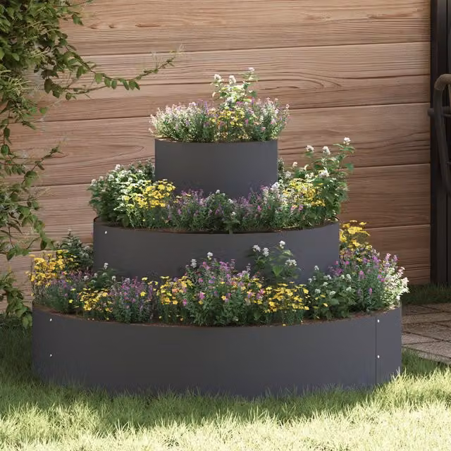 Berkfield Home Anthracite Steel Metal Planter Tub – 1
