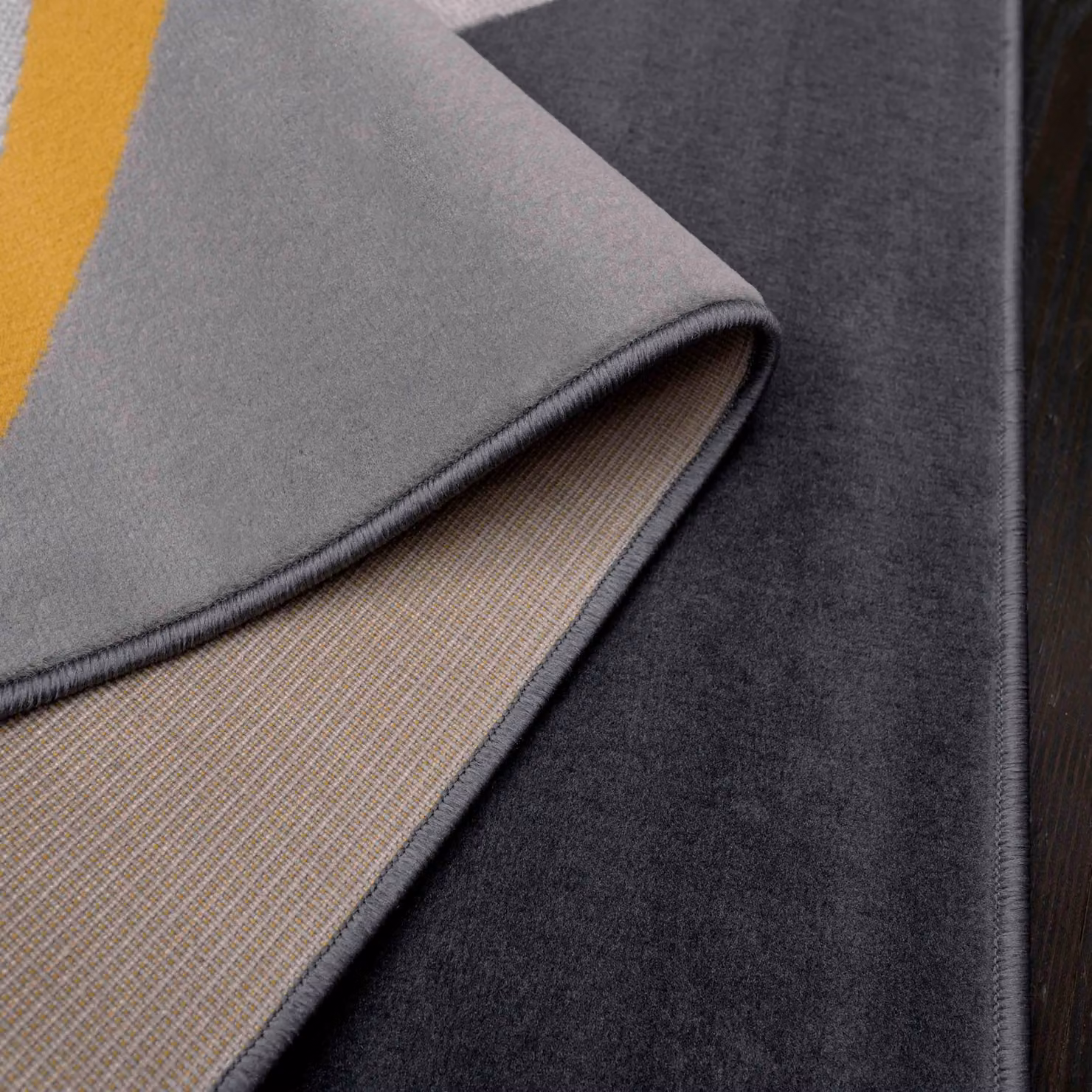 Kukoon Geometric Living Area Rug in Yellow and Grey, W/D/H: 160 x 230 cm – 4