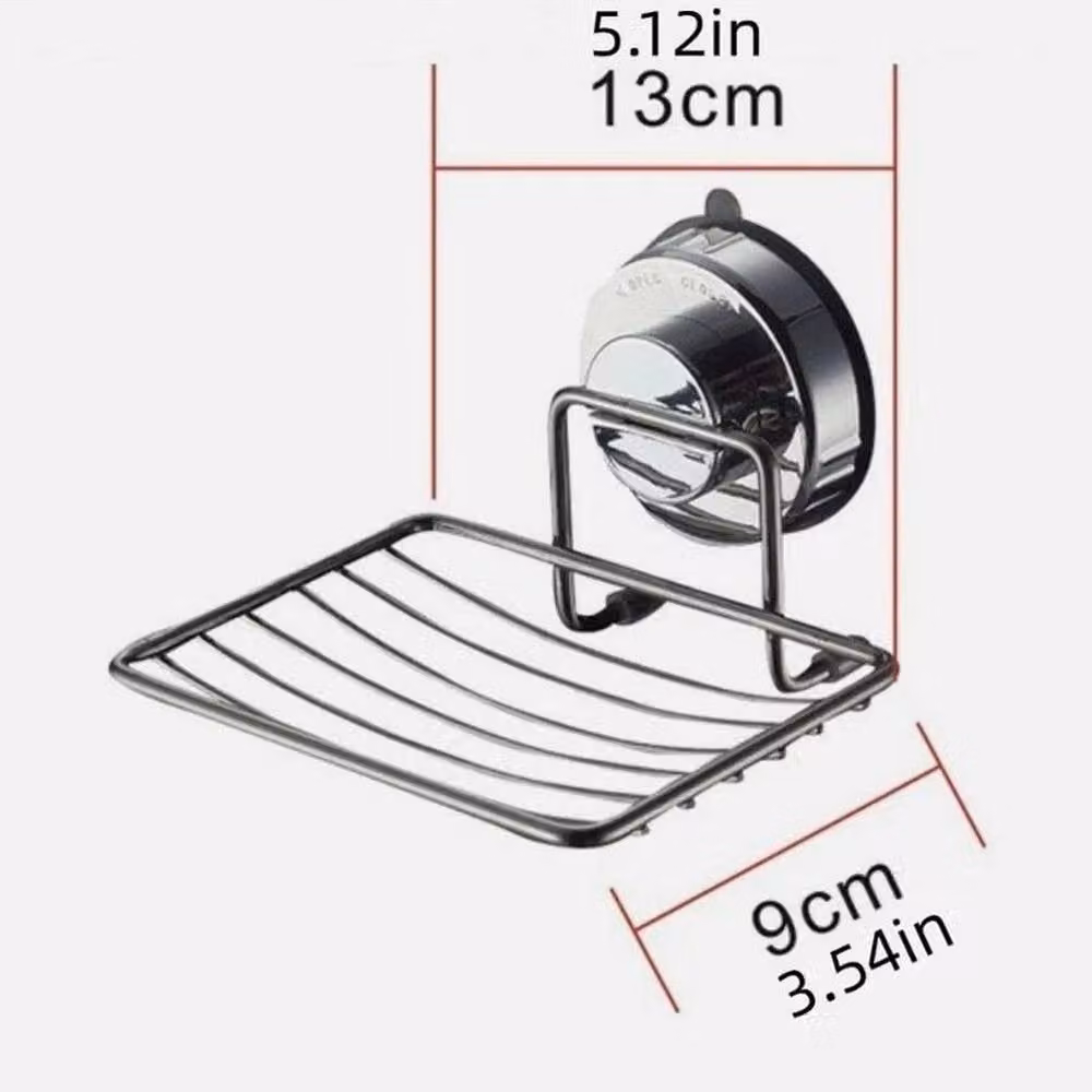 EONLION Silver Stainless Steel Shower Soap and Sponge Holder with Suction and Drainage – 2