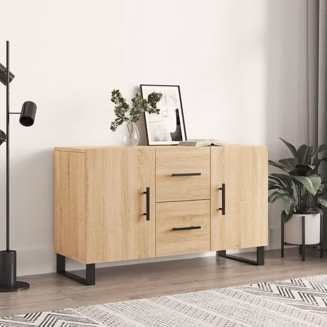 Berkfield Home Sonoma Oak Sideboard in Brown, W/D/H: 100 x 36 x 60 cm – 1