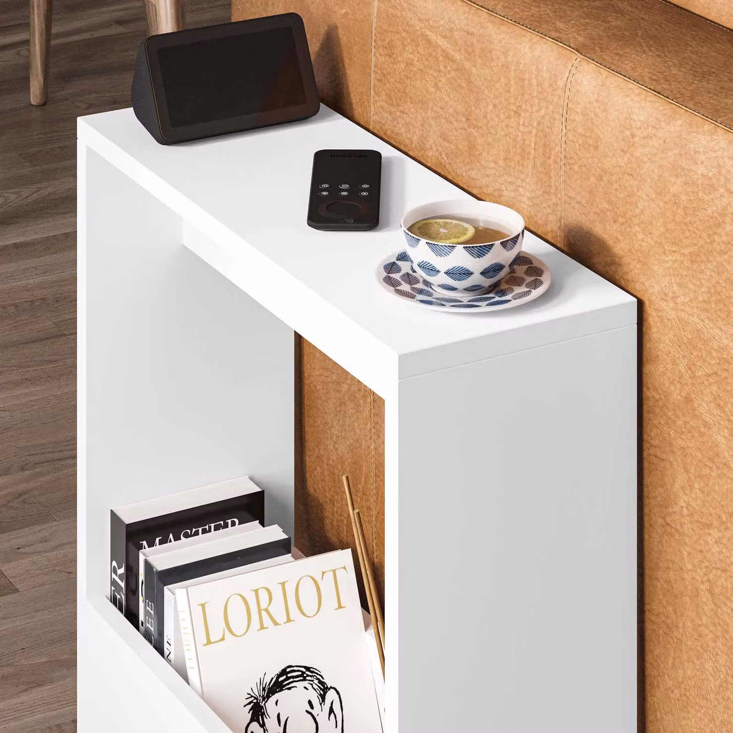 Decortie Simpi Modern 2-Tier Side Table in White – 3