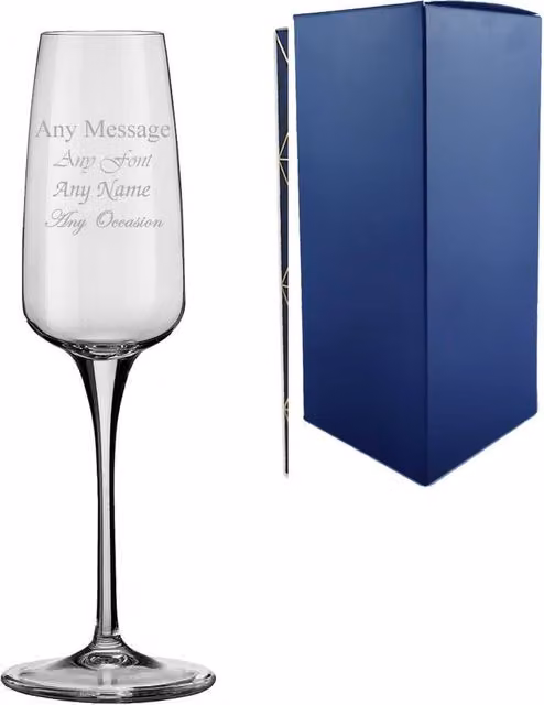 Uniqueful Personalised Aurum Champagne Flute, 230ml, Clear Glass