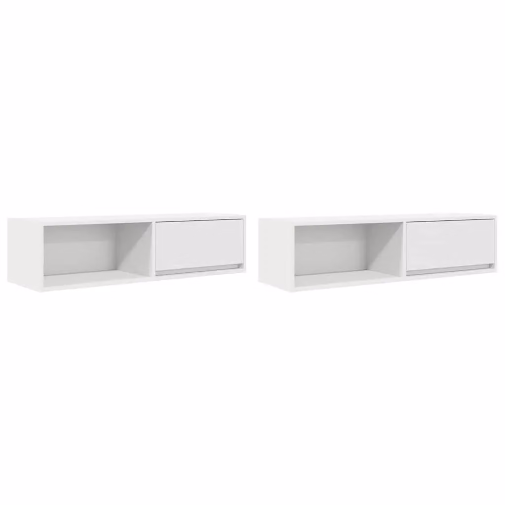 Berkfield Home White Engineered Wood TV Cabinets, 2 Piece Set, W/D/H: 100 x 31 x 25.5 cm – 2