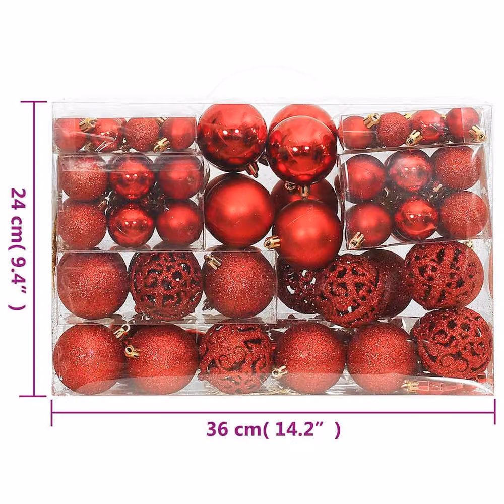 Berkfield Home 111 Piece Red Christmas Bauble Set – 5