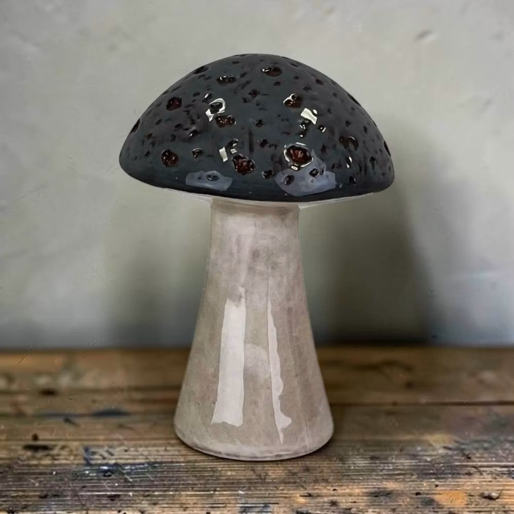 Four Candle Grey Ceramic Mushroom Tabletop Decoration – 2