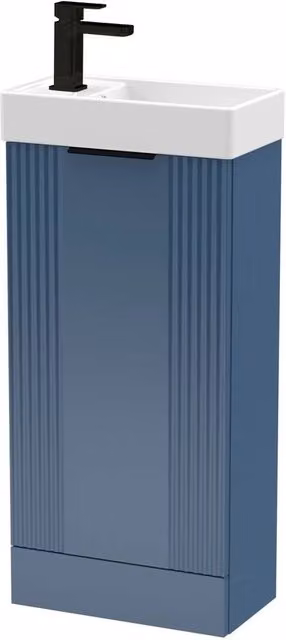 Balterley Blue Floor Standing Bathroom Vanity Unit with Black Handle