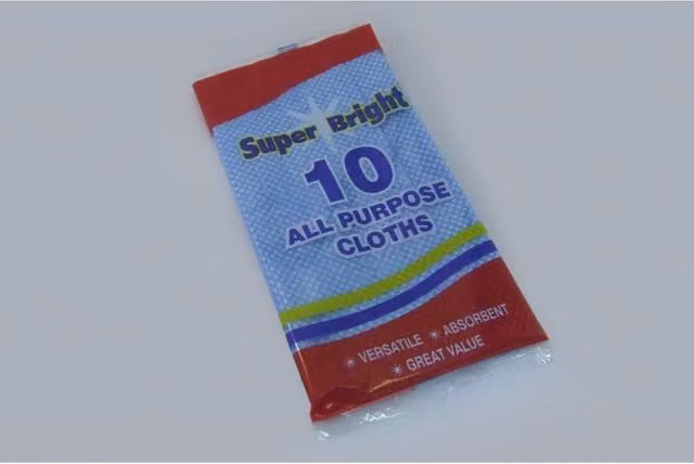 Superbright Cleaning Cloths, White, Pack of 10