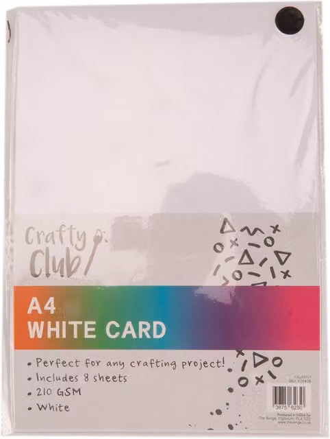 Crafty Club White Construction Paper A4