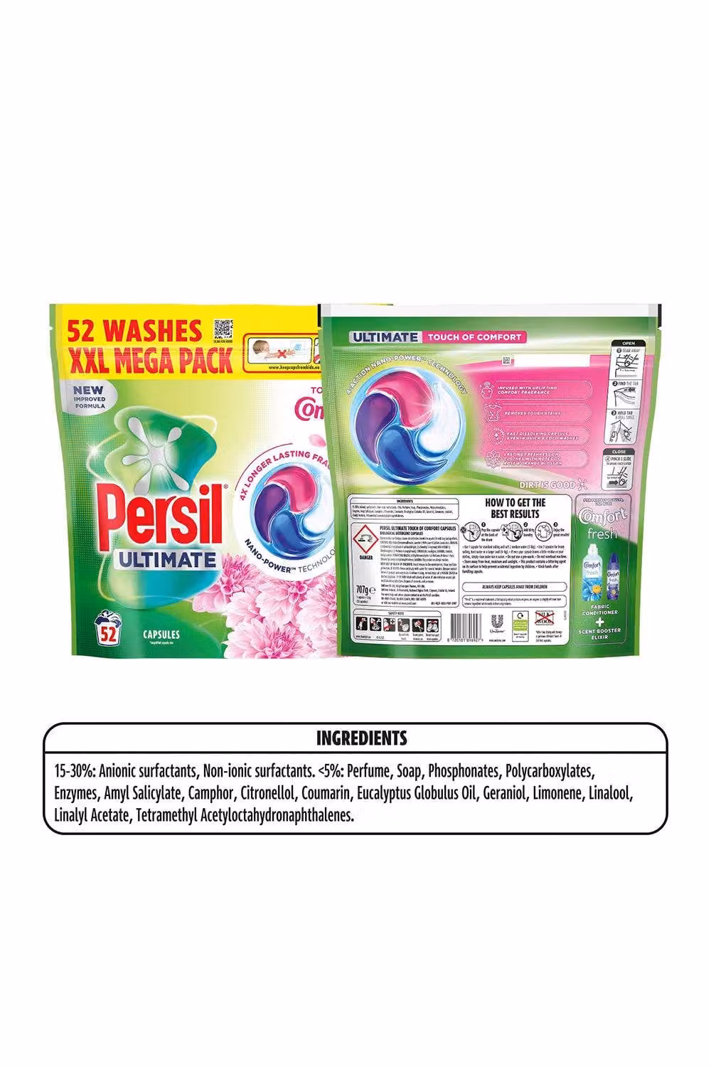 Persil Ultimate Touch of Comfort Laundry Capsules, 156 Washes, 3 Pack – 4