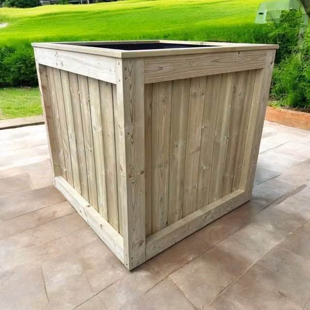 Buttercup Farm Kent Garden Planter in Brown, Pressure Treated Wood, W: 50 cm, D: 120 cm, H: 50 cm – 1