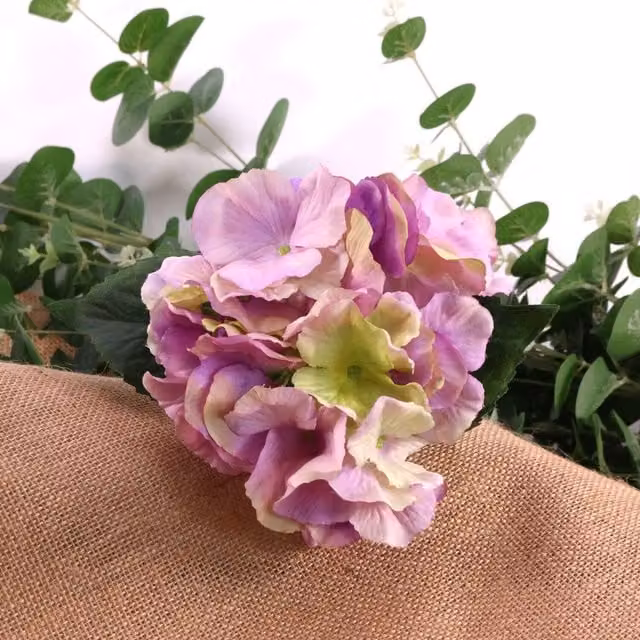 Kingsbury Gifts Artificial Silk Hydrangea Pick in Purple, Height: 35 cm