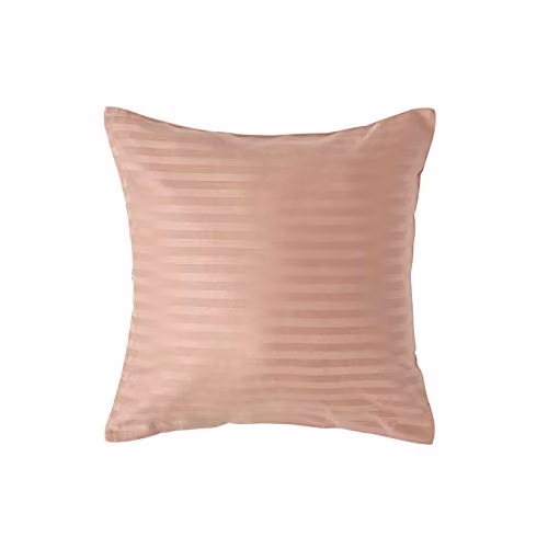 HOMESCAPES Taupe Brown Pure Egyptian Cotton Satin Stripe Pillowcase with Zip, W/D/H: 40 x 40 cm – 1