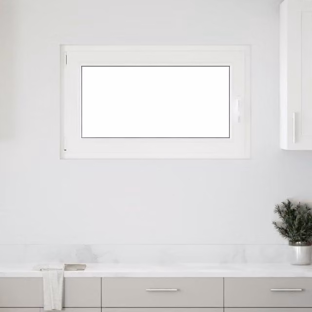 Berkfield Home RISOR White Plastic Basement Tilt and Turn Window, DIN Left, W: 100 cm, H: 50 cm