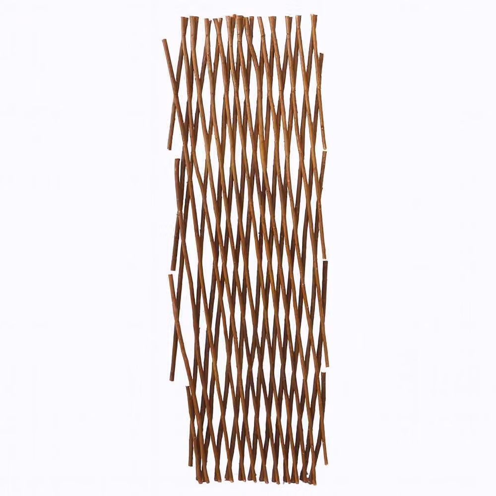 Voltico Brown Woven Willow Garden Trellis Wooden Plant Support for Climbers, H: 182.88 cm, W: 30.48 cm – 2