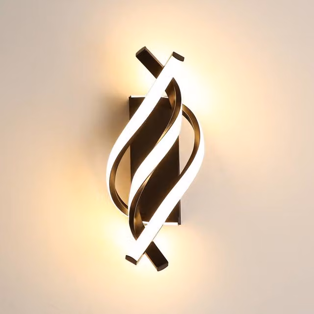 Pheashine Modern LED Wall Light, Warm White 3000K, Black, 32.5 cm