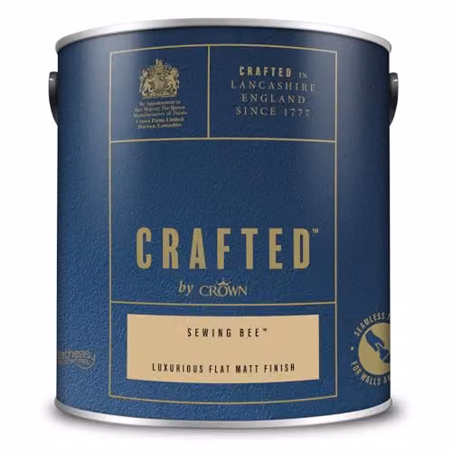 Crown Crafted Sewing Bee Matt Emulsion Paint, Yellow and Brown, 2.5L – 4