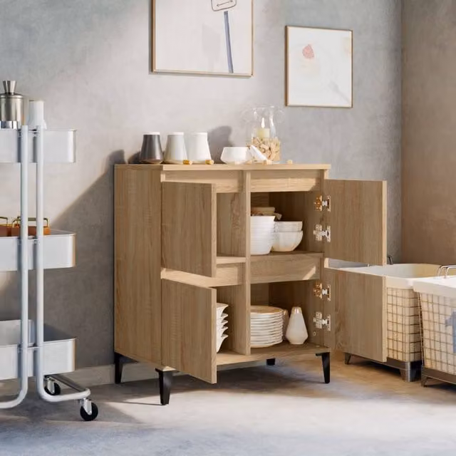 Berkfield Home Sonoma Oak Sideboard in Light Brown, W/D/H: 60 x 35 x 70 cm