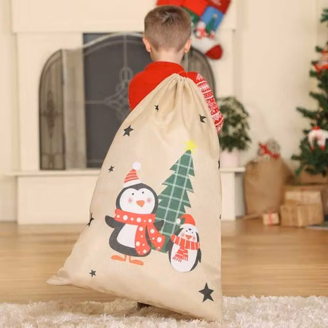 Dibor Penguin Pals Giant Children's Christmas Gift Sack in Beige – 1