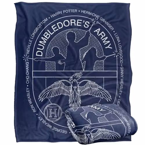 LOGOVISION Harry Potter Dumbledore's Army Circle Line Art Super Soft Fleece Throw Blanket, Multicolour, W: 152 cm, D: 127 cm