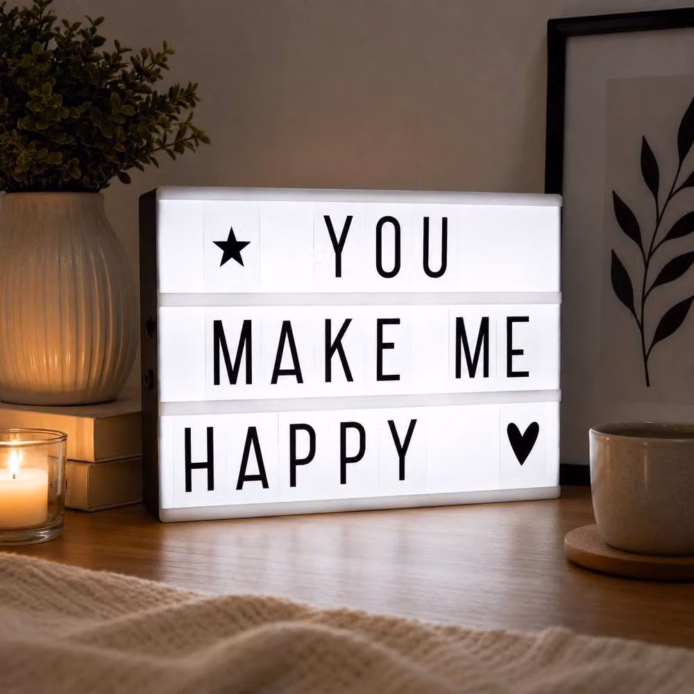 PAWNORA A4 White Cinematic LED Light Up Letter Box Sign – 4