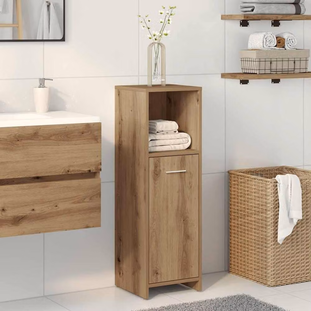 Berkfield Home Artisan Oak Bathroom Cabinet in Brown, W/D/H: 30 x 30 x 95 cm – 2