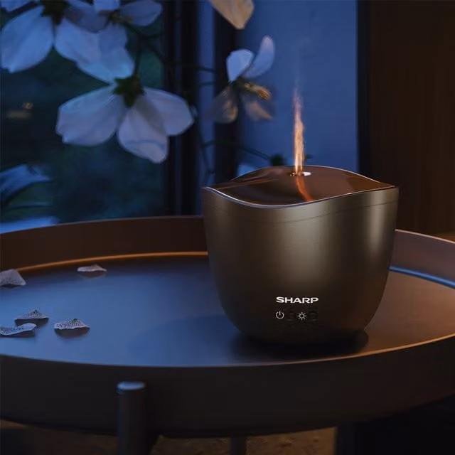 Sharp Ultrasonic Aroma Diffuser in Brown and Gold
