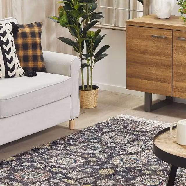 Wyld and Coco Multicolour Oriental Handwoven Rug with Fringes W: 150 cm, L: 230 cm