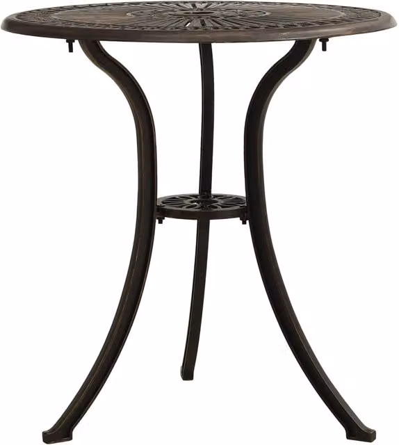 Berkfield Home Garden Table in Bronze Brown Cast Aluminium, W/D/H: 62 x 62 x 65 cm