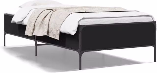 Berkfield Home Small Single Bed Frame in Black, W: 75 cm, L: 190 cm