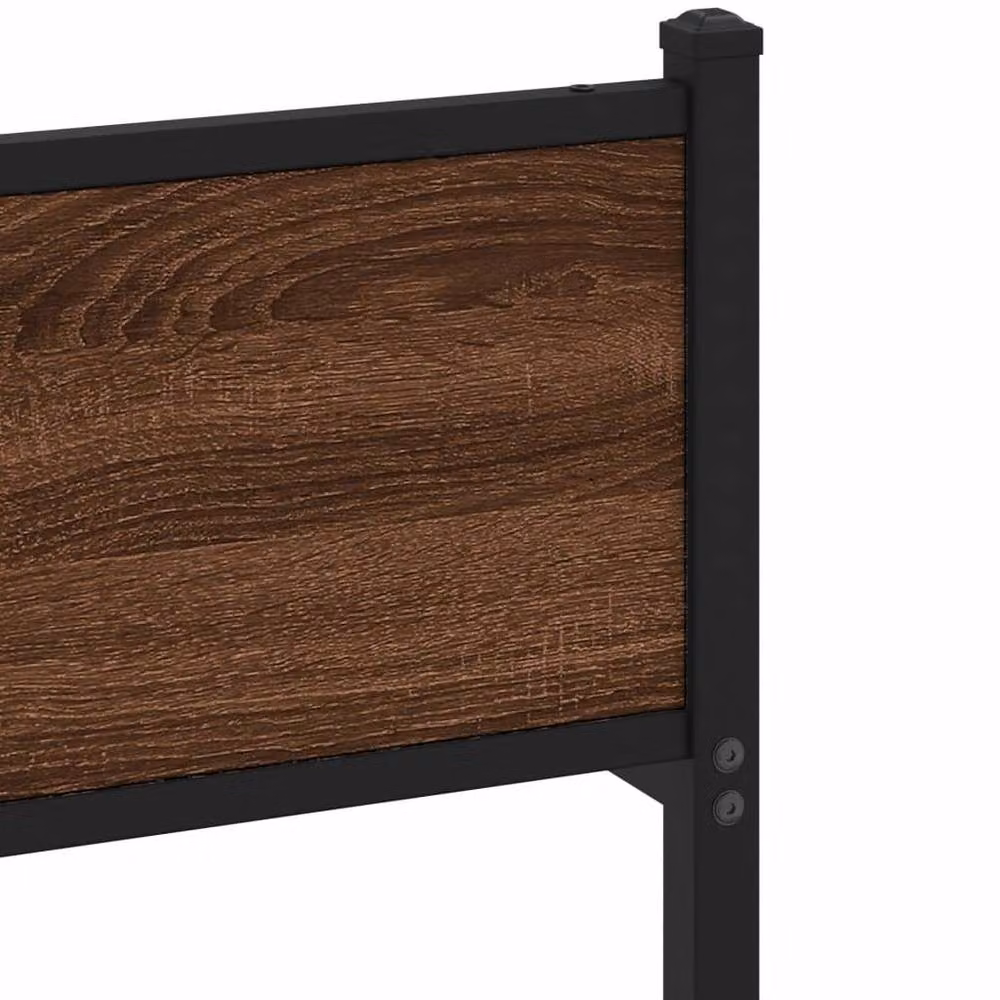 Berkfield Home Small Single Wood Bed Frame in Brown Oak, W/D/H: 75 x 190 cm – 5